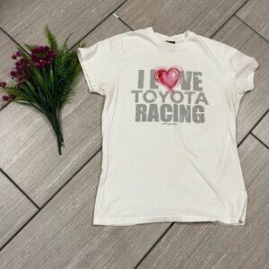 NASCAR women’s short sleeve T-shirt white pink Toyota size XL